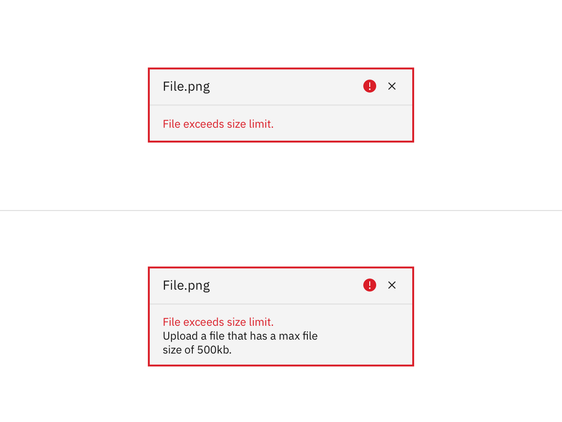 File uploader invalid states File uploader invalid states