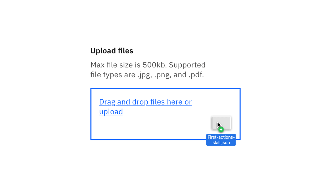 Drag and drop file uploader in context example Drag and drop file uploader in context example